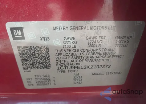 2019 GMC Sierra 1500 Denali from USA, damaged, VIN 1GTU9FEL3KZ102372